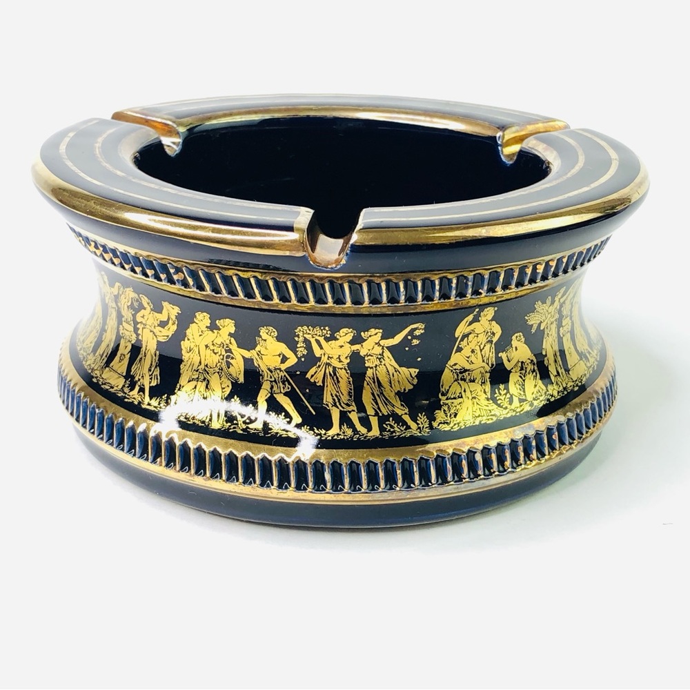 Navy Ashtray GREEK GOD GREECE Handmade 24K Gold I SPYROPOULOS Home Office Decor